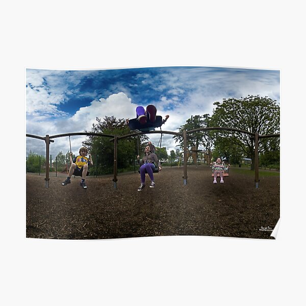 3 Kids on a Swing Poster