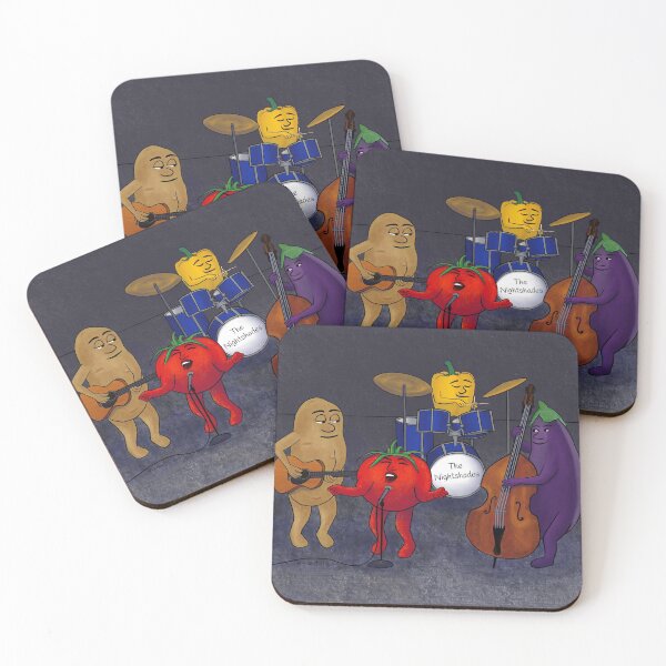 Item preview, The Nightshades – Funny cartoon of a vegetable music band designed and sold by Crystal Raymond.