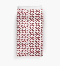 Park Snack Inspired Pattern - White and Red Duvet Cover