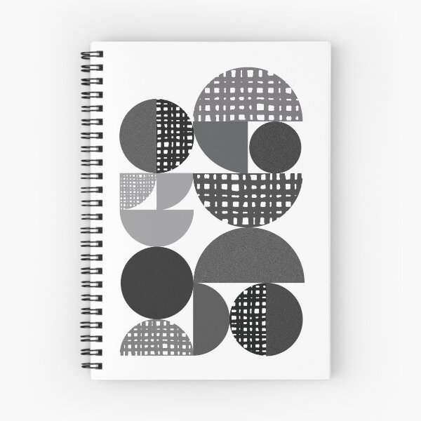 Item preview, Retro Textured Geometric Shapes Black White and Grey designed and sold by QuestingPixel.