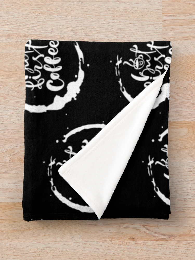 Thumbnail 3 of 6, Throw Blanket, But first coffee designed and sold by RheaRealm.