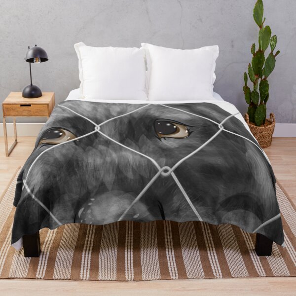 Item preview, Adopt a Dog with a Sad Lonely Dog Behind Metal Fence designed and sold by WearWolfDesigns.