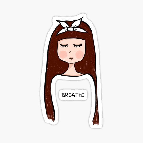 Chica anime - kawaii - chica de pelo largo Pegatina
