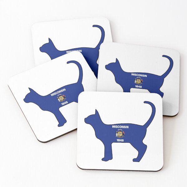 Item preview, State of Wisconsin Flag for Cat Lovers designed and sold by Gsallicat.