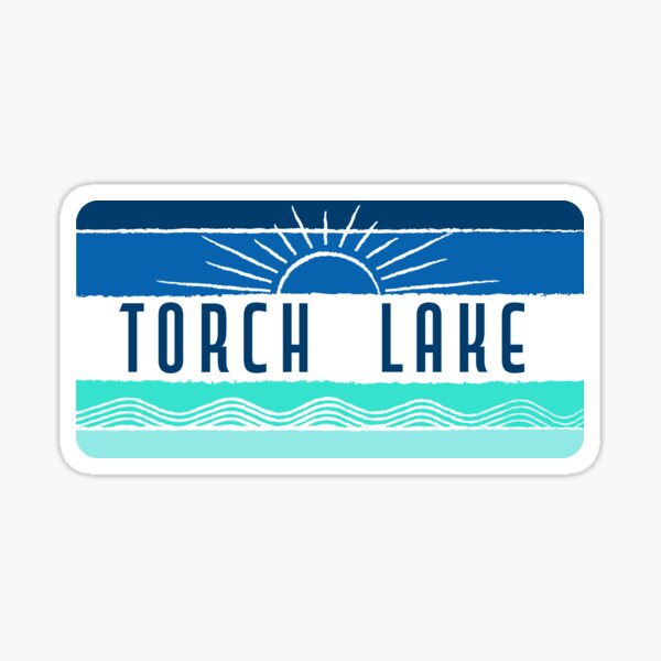 Retro Rectangular Torch Lake Sticker