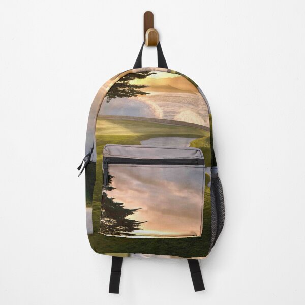 Item preview, Pebble Beach 18th hole sunset stunning colors against the ocean designed and sold by oldwestcowboy.