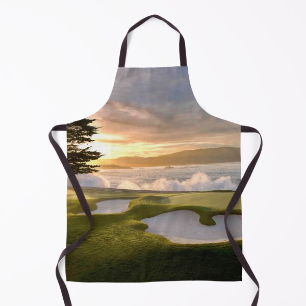 Item preview, Pebble Beach 18th hole sunset stunning colors against the ocean designed and sold by oldwestcowboy.