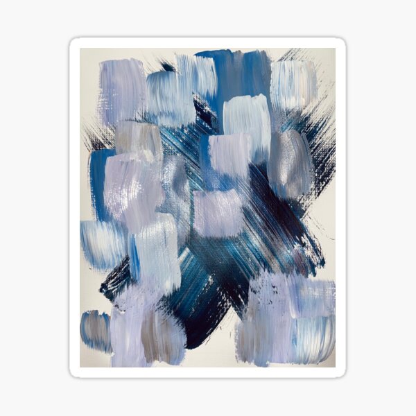 Item preview, Blue Silver Brushstrokes  designed and sold by Denaliartstudio.