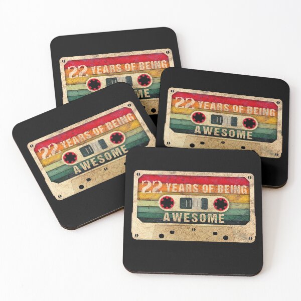 Item preview, 22 Years Of Being Awesome, 80s Retro Video Cassette Mixtape, 22nd Birthday Gift designed and sold by GoldenGerrari.