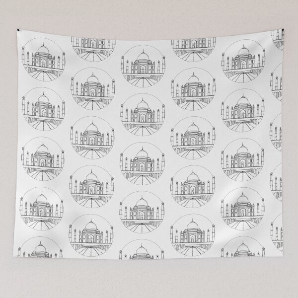 Item preview, Taj Mahal in India Black and White Sticker designed and sold by Paisesdelmundo.