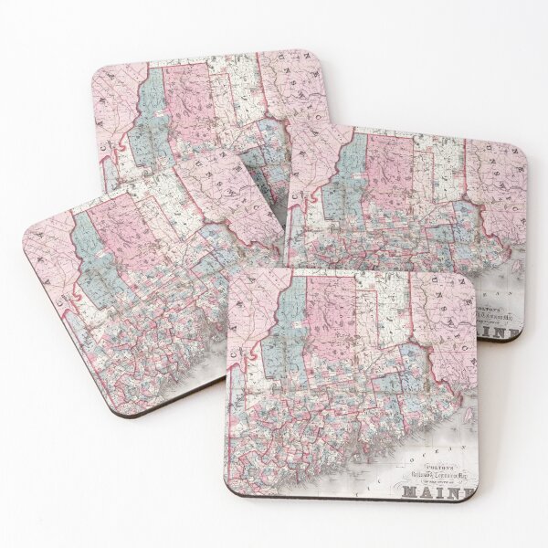 Item preview, 1855 Vintage Map of Maine designed and sold by Gin  Neko.