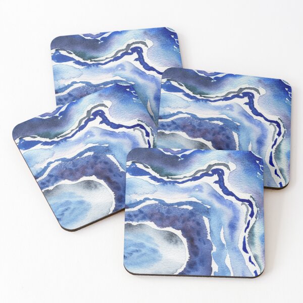 Item preview, Ultramarine And Sky Blue Organic Watercolor Sea Wave Beach Art II designed and sold by Irina Sztukowski.