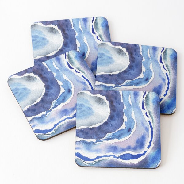 Item preview, Ultramarine And Sky Blue Organic Watercolor Sea Wave Beach Art III designed and sold by Irina Sztukowski.