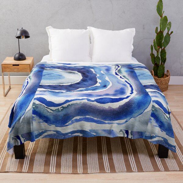 Item preview, Ultramarine And Sky Blue Organic Watercolor Sea Wave Beach Art III designed and sold by Irina Sztukowski.