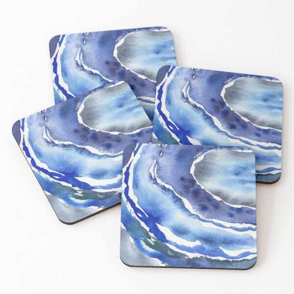 Item preview, Ultramarine And Sky Blue Organic Watercolor Sea Wave Beach Art IV designed and sold by Irina Sztukowski.