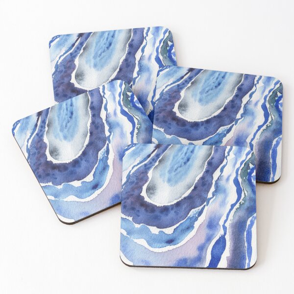 Item preview, Ultramarine And Sky Blue Organic Watercolor Sea Wave Beach Art V designed and sold by Irina Sztukowski.
