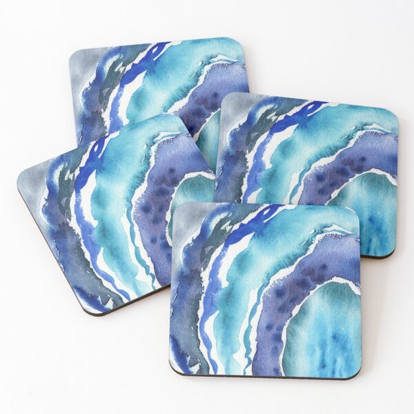 Item preview, Blue Lagoon Turquoise Sea Beach Ocean Wave Watercolor Abstract I designed and sold by Irina Sztukowski.