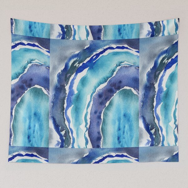 Item preview, Blue Lagoon Turquoise Sea Beach Ocean Wave Watercolor Abstract I designed and sold by Irina Sztukowski.