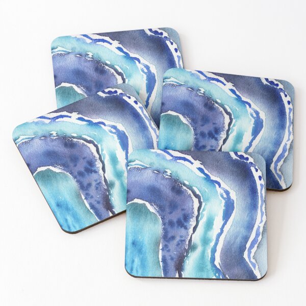 Item preview, Blue Lagoon Turquoise Sea Beach Ocean Wave Watercolor Abstract II designed and sold by Irina Sztukowski.