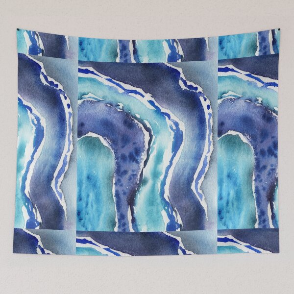 Item preview, Blue Lagoon Turquoise Sea Beach Ocean Wave Watercolor Abstract II designed and sold by Irina Sztukowski.