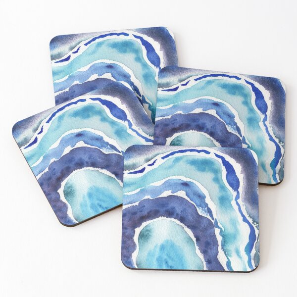 Item preview, Blue Lagoon Turquoise Sea Beach Ocean Wave Watercolor Abstract III designed and sold by Irina Sztukowski.