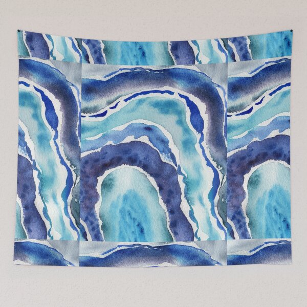 Item preview, Blue Lagoon Turquoise Sea Beach Ocean Wave Watercolor Abstract III designed and sold by Irina Sztukowski.