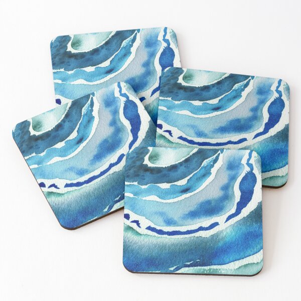 Item preview, Blue Lagoon Turquoise Teal Sea Beach Ocean Wave Watercolor Abstract V designed and sold by Irina Sztukowski.