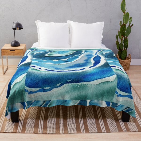Item preview, Blue Lagoon Turquoise Teal Sea Beach Ocean Wave Watercolor Abstract V designed and sold by Irina Sztukowski.