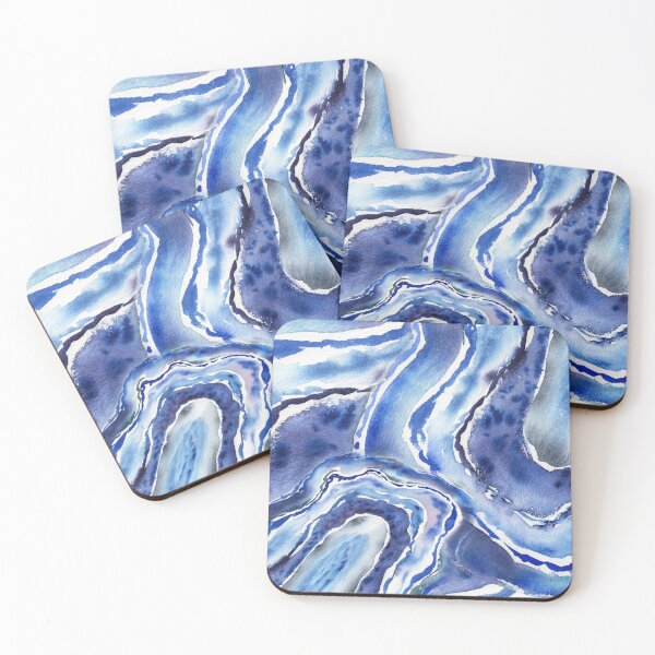 Item preview, Ultramarine And Sky Blue Organic Watercolor Sea Wave Beach Art VII designed and sold by Irina Sztukowski.