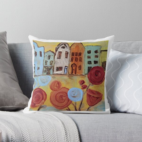 Abstract Amsterdam painting Throw Pillow