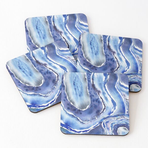 Item preview, Ultramarine And Sky Blue Organic Watercolor Sea Wave Beach Art VIII designed and sold by Irina Sztukowski.