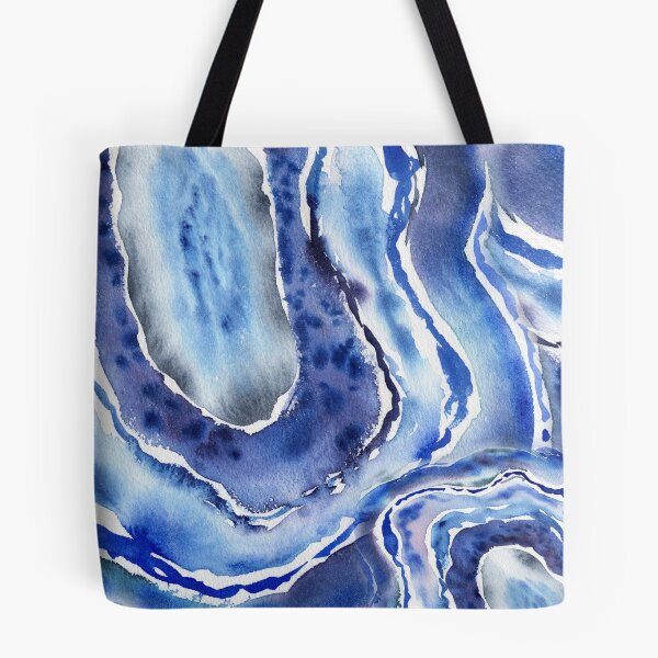 Item preview, Ultramarine And Sky Blue Organic Watercolor Sea Wave Beach Art VIII designed and sold by Irina Sztukowski.
