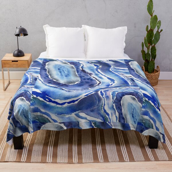 Item preview, Ultramarine And Sky Blue Organic Watercolor Sea Wave Beach Art VIII designed and sold by Irina Sztukowski.