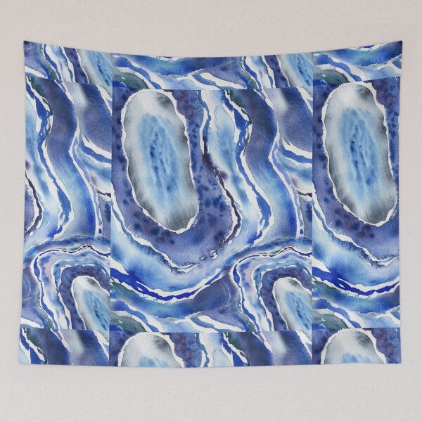 Item preview, Ultramarine And Sky Blue Organic Watercolor Sea Wave Beach Art VIII designed and sold by Irina Sztukowski.