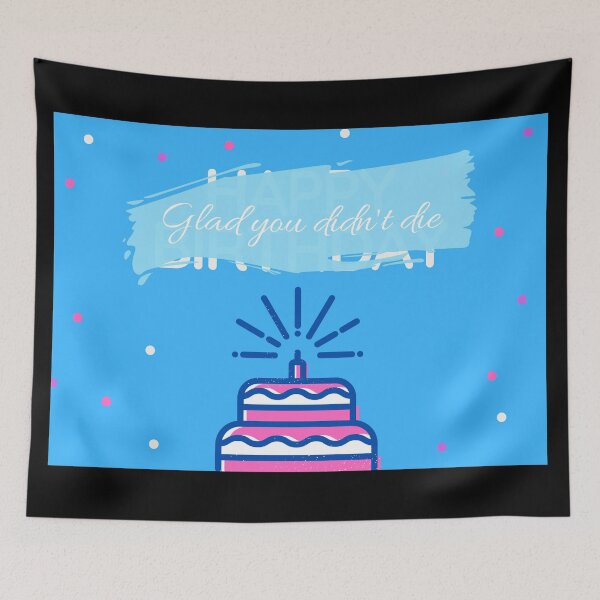 Item preview, Glad you didn't die - Write over Happy Birthday Greeting Card designed and sold by FallenFeline.
