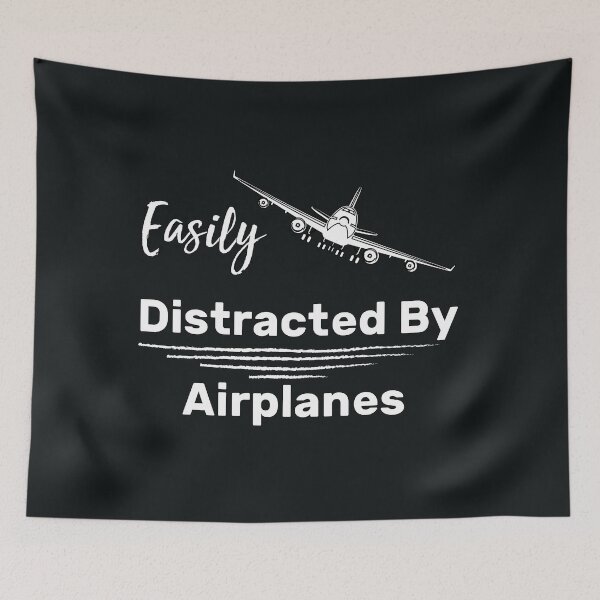 Item preview, Easily distracted by airplanes: Funny airplanes lovers design for men, women ,girls and boys. designed and sold by Otmaneshop.