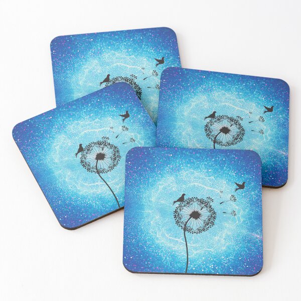 Item preview, Magical Cosmic Dandelion.  Dandelion Silhouette in Front of Aura or Galaxy designed and sold by Cosmic-Ferret.
