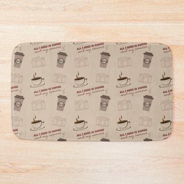 Item preview, all I need is coffee and my camera - coffee and camera - International coffee day - Gifts for coffee lovers - Funny coffee quotes designed and sold by Alice-Elgawi.