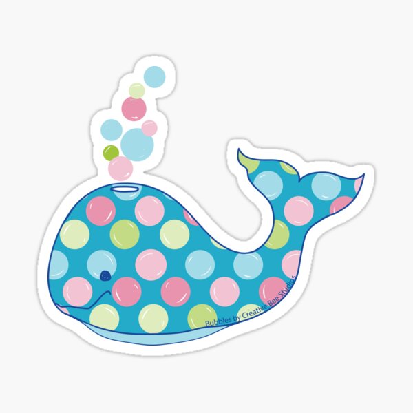 Bubbles the Baby Whale Blue Sticker