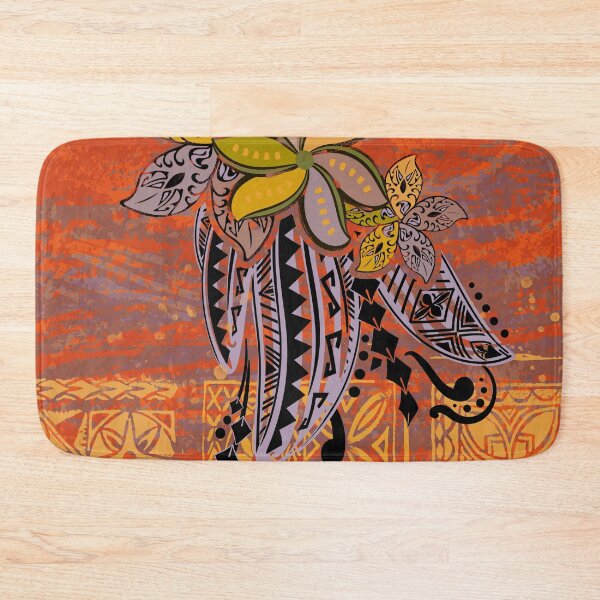 Item preview, Polynesian - Samoan Vintage Orange Tapa Tribal Print designed and sold by sunnthreads.