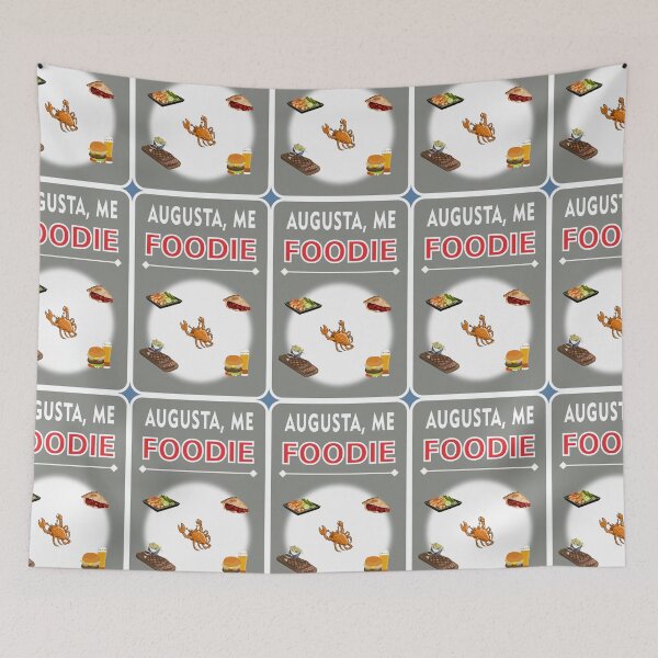 Item preview, Augusta, Maine - Foodie Design - Nautical Grey Background designed and sold by ThisNThatImages.