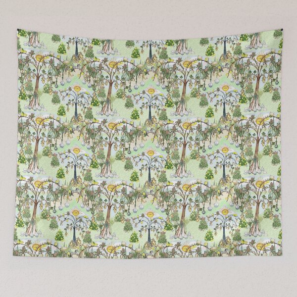 Item preview, Magical Pesto Garden Folk Art Fantasy designed and sold by Karen Del Pellegrino.