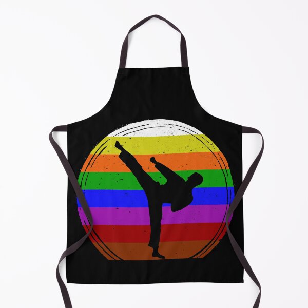 Item preview, Martial Arts High Kick With Rank Belt Colored Circular Background designed and sold by FunWearVM.