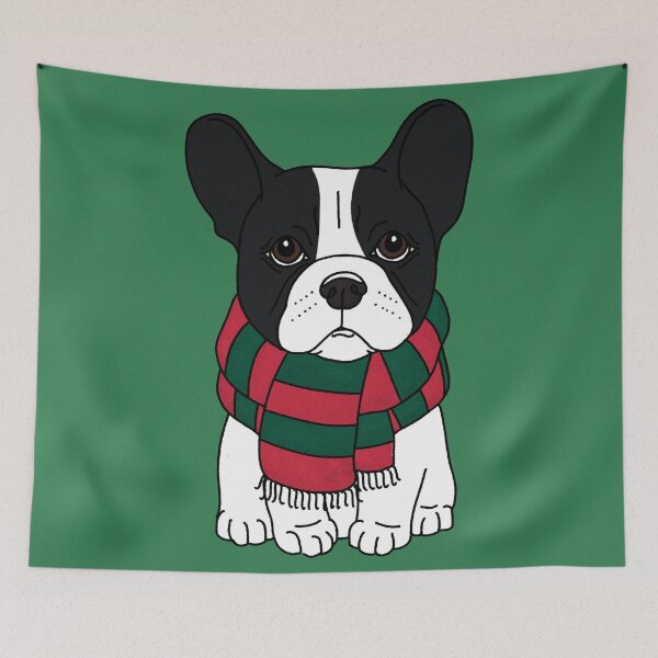 Item preview, White and Black Frenchie: Christmas  designed and sold by rmcbuckeye.
