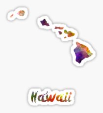 Hawaii US state in watercolor Sticker