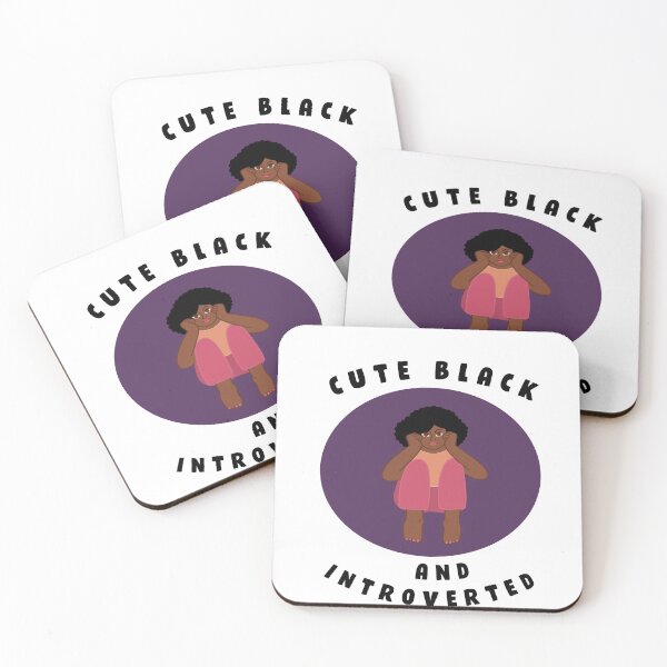 Item preview, CUTE BLACK AND INTROVERTED designed and sold by RetroPlaceee.