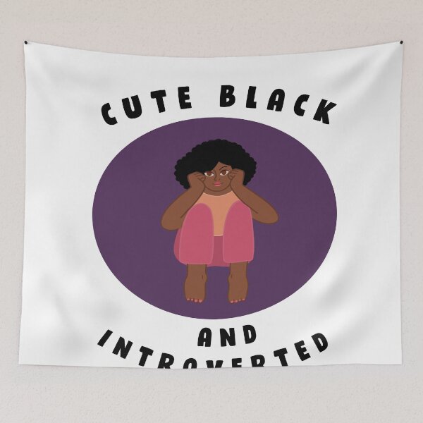 Item preview, CUTE BLACK AND INTROVERTED designed and sold by RetroPlaceee.