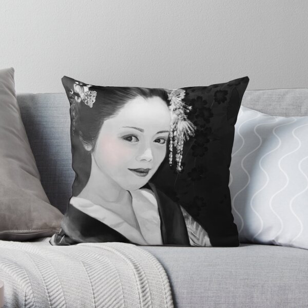 Blossom Geisha Throw Pillow
