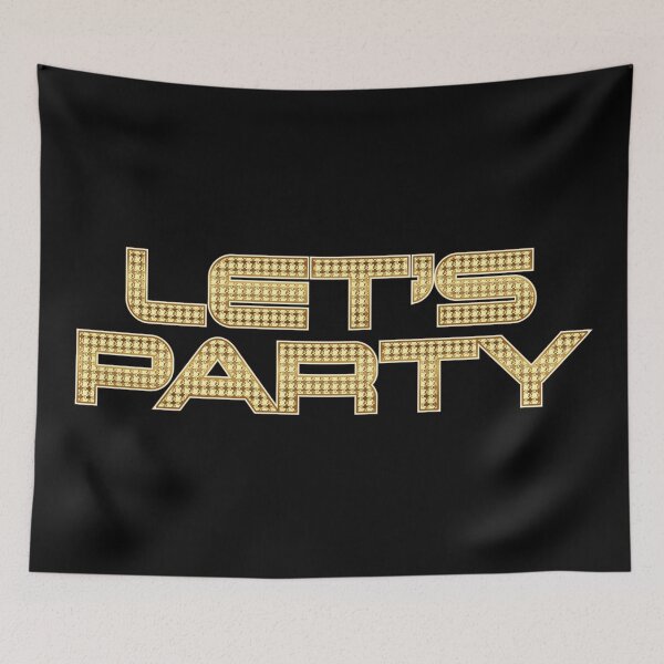 Item preview, Let us Party dimond font black evening time background designed and sold by SueKnox.