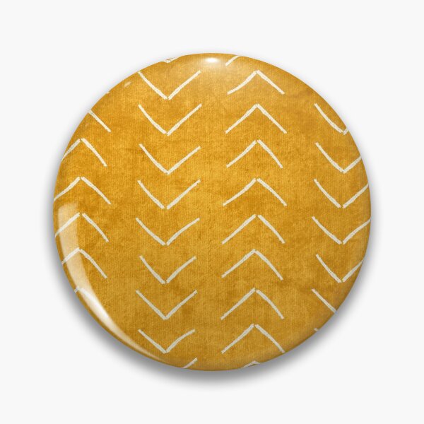 Item preview, African Mud Cloth Boho Arrows White and Mustard designed and sold by TheCozyCottage.